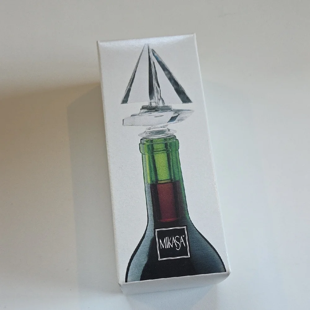 Wine Accessories - Mikasa Clear Crystal Wine Stopper And Corkscrew - Regatta